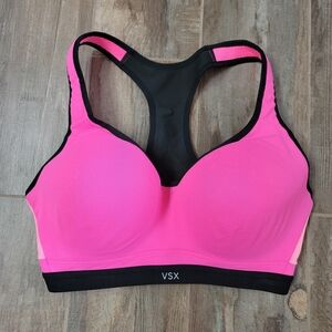 Victoria's Secret VSX Women Sports Bra 34DD Hot Pink Padded Underwire Incredible